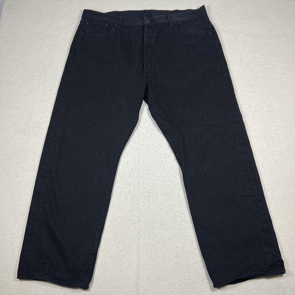 Levis 501 XX Black Jeans Mens 40x28 Straight Button Fly 100% Cotton Denim Pants - Picture 4 of 12